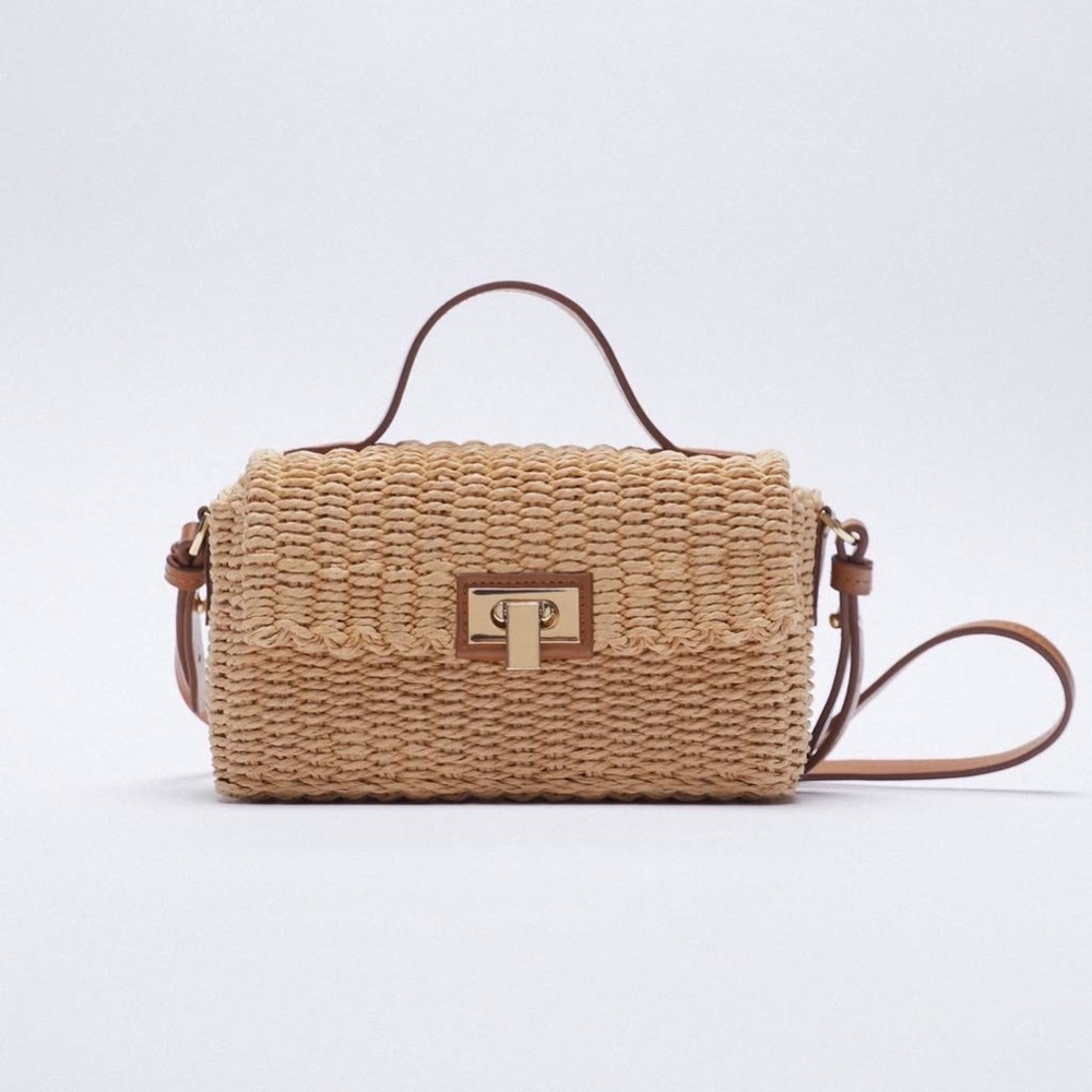 Zara Woven Crossbody Bag
